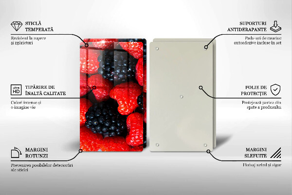 Krájecí prkénko skleněné Maliny a ostružiny