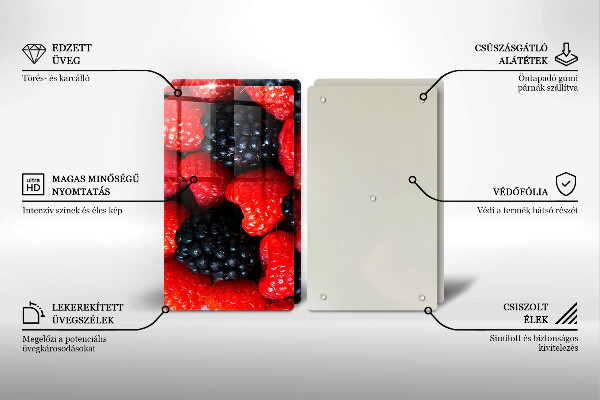 Krájecí prkénko skleněné Maliny a ostružiny