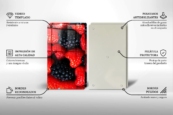 Krájecí prkénko skleněné Maliny a ostružiny