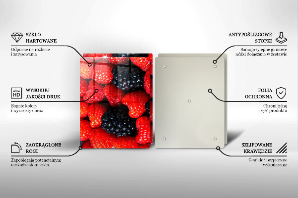 Krájecí prkénko skleněné Maliny a ostružiny