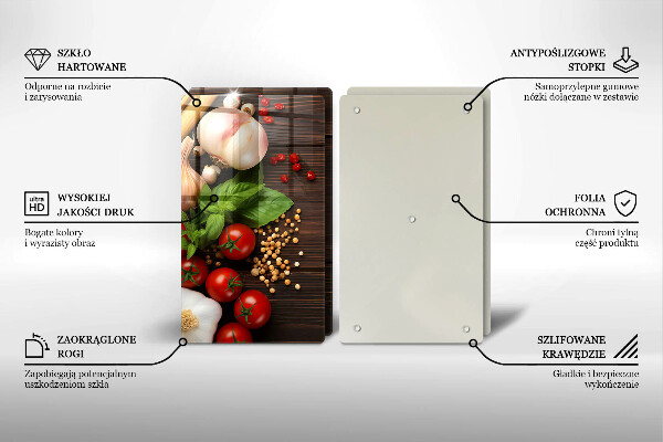 Krájecí prkénko skleněné Zelenina na stole