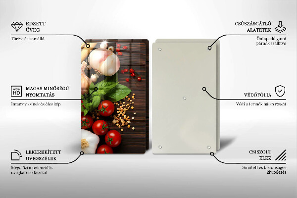 Krájecí prkénko skleněné Zelenina na stole