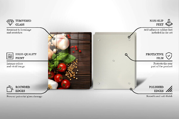 Krájecí prkénko skleněné Zelenina na stole