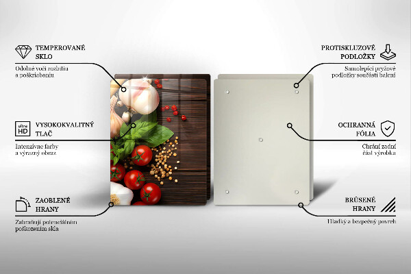 Krájecí prkénko skleněné Zelenina na stole