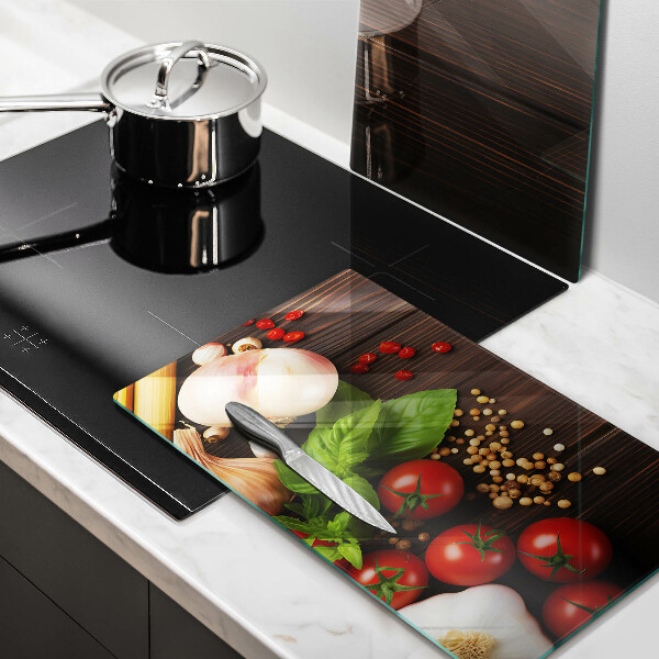 Krájecí prkénko skleněné Zelenina na stole