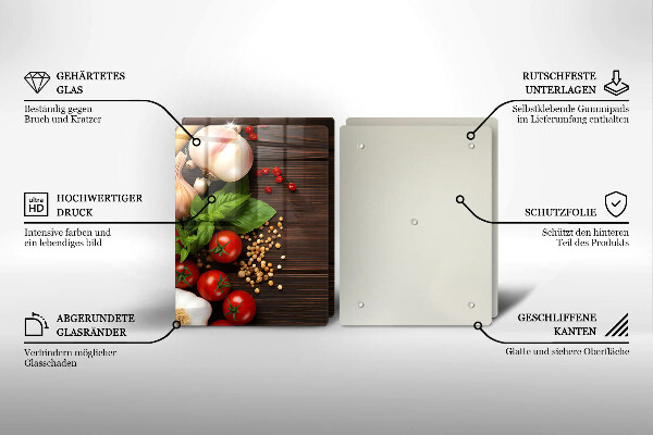 Krájecí prkénko skleněné Zelenina na stole