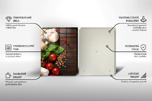 Krájecí prkénko skleněné Zelenina na stole