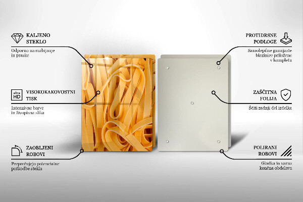 Krájecí prkénko skleněné Tagliatelle těstoviny