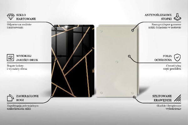 Krájecí prkénko skleněné Černá abstrakce