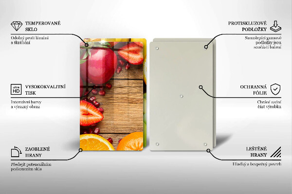 Krájecí prkénko skleněné Čerstvé ovoce