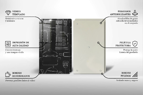 Krájecí prkénko skleněné Kreslené kuchyňské doplňky