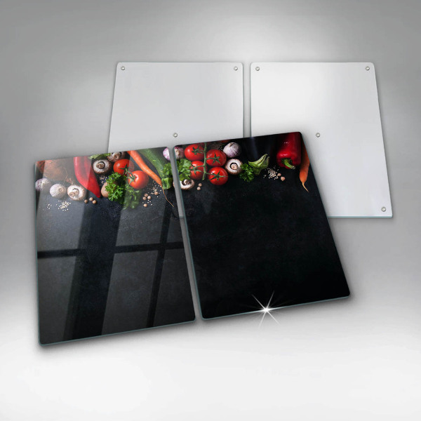 Krájecí prkénko skleněné Barevná zelenina