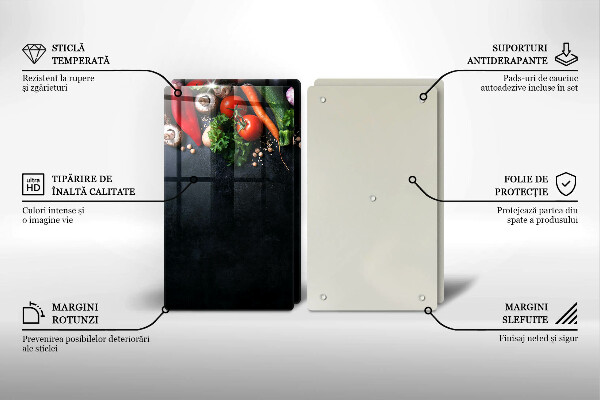 Krájecí prkénko skleněné Barevná zelenina