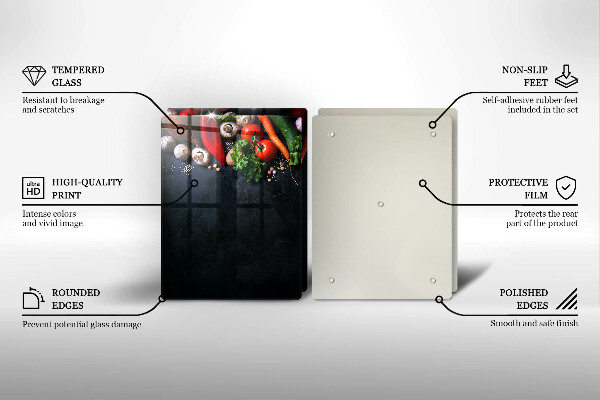 Krájecí prkénko skleněné Barevná zelenina