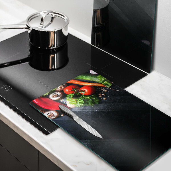 Krájecí prkénko skleněné Barevná zelenina