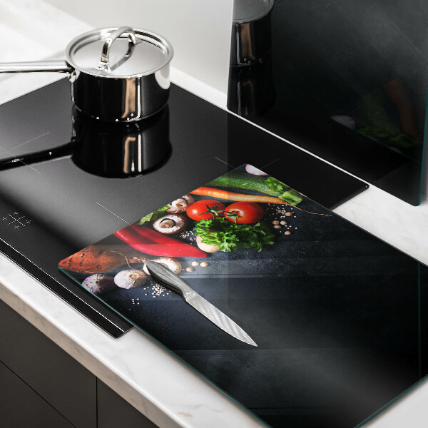 Krájecí prkénko skleněné Barevná zelenina