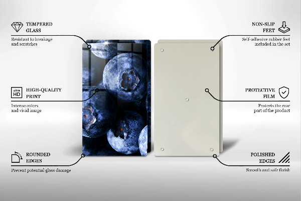 Krájecí prkénko skleněné Zblízka bobulí