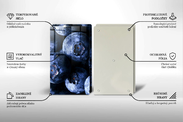 Krájecí prkénko skleněné Zblízka bobulí