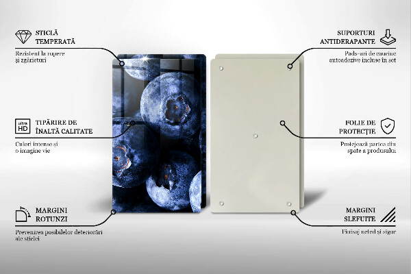 Krájecí prkénko skleněné Zblízka bobulí