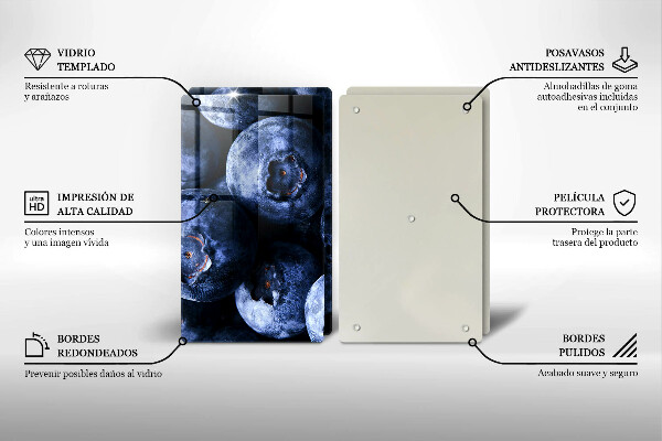 Krájecí prkénko skleněné Zblízka bobulí