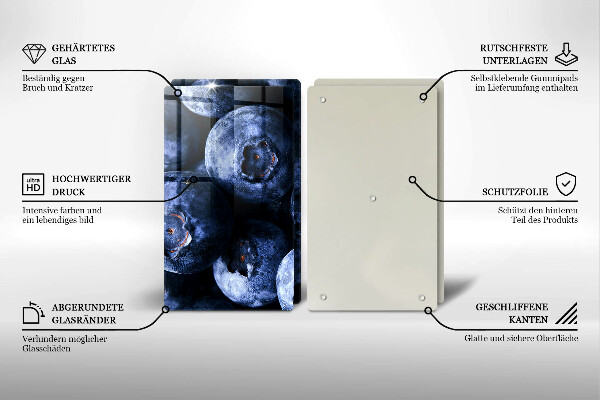 Krájecí prkénko skleněné Zblízka bobulí