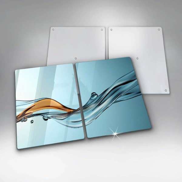 Krájecí prkénko skleněné Voda na modrém pozadí