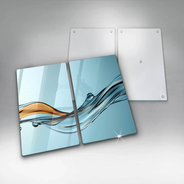 Krájecí prkénko skleněné Voda na modrém pozadí