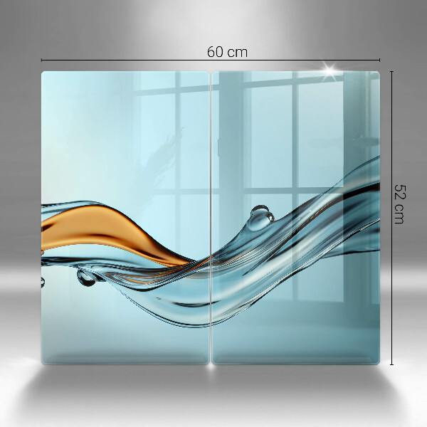 Krájecí prkénko skleněné Voda na modrém pozadí