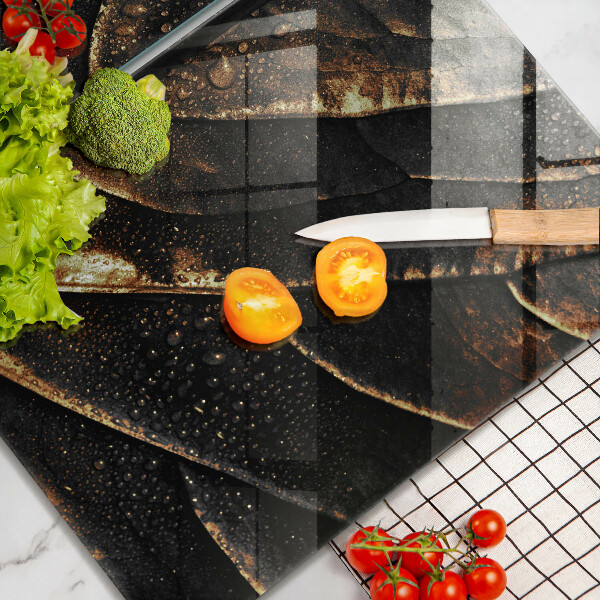 Krájecí prkénko skleněné Zlatý list