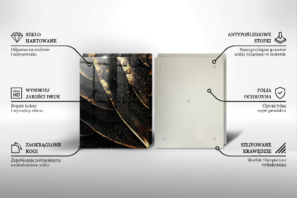 Krájecí prkénko skleněné Zlatý list