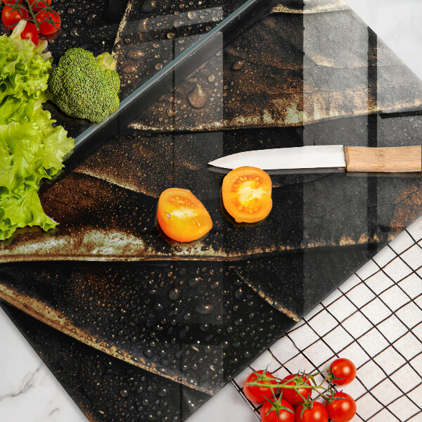 Krájecí prkénko skleněné Zlatý list