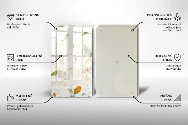 Krájecí prkénko skleněné Padající listy