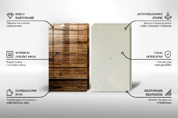 Krájecí prkénko skleněné Textura dřeva