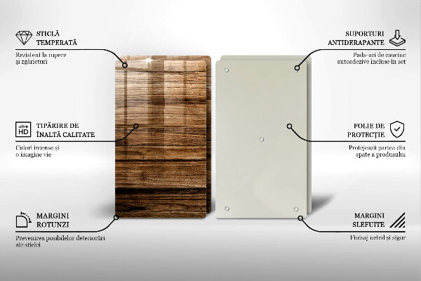 Krájecí prkénko skleněné Textura dřeva