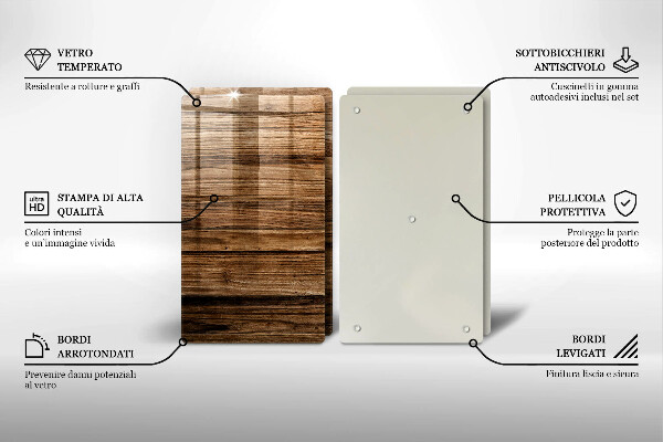 Krájecí prkénko skleněné Textura dřeva