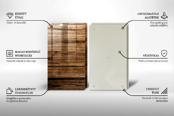 Krájecí prkénko skleněné Textura dřeva