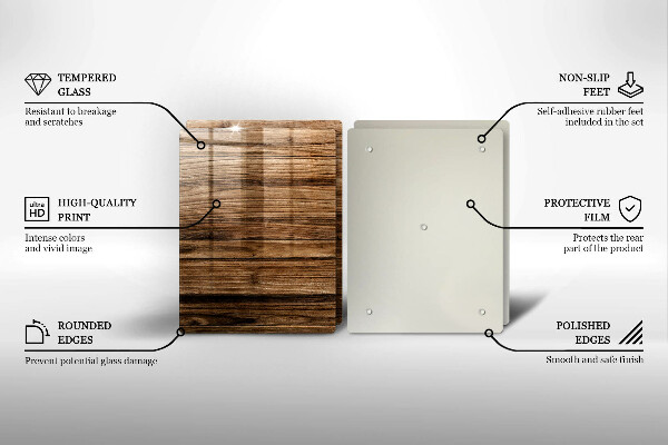 Krájecí prkénko skleněné Textura dřeva