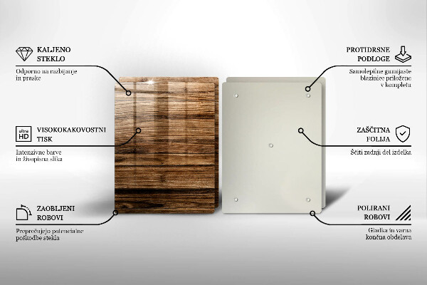 Krájecí prkénko skleněné Textura dřeva