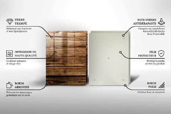 Krájecí prkénko skleněné Textura dřeva