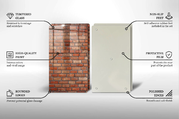 Skleněná krájecí deska Cihlová zeď