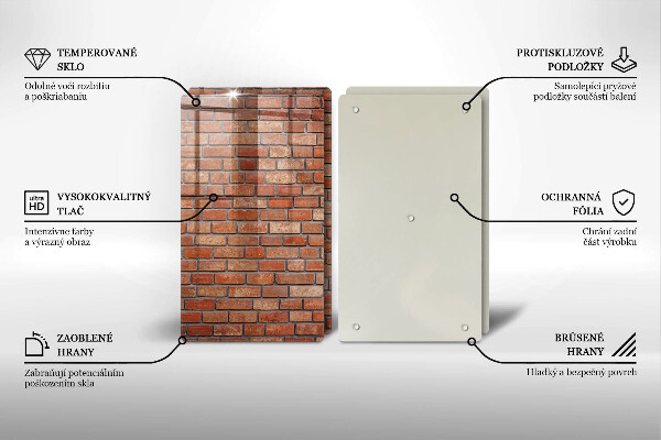 Skleněná krájecí deska Cihlová zeď