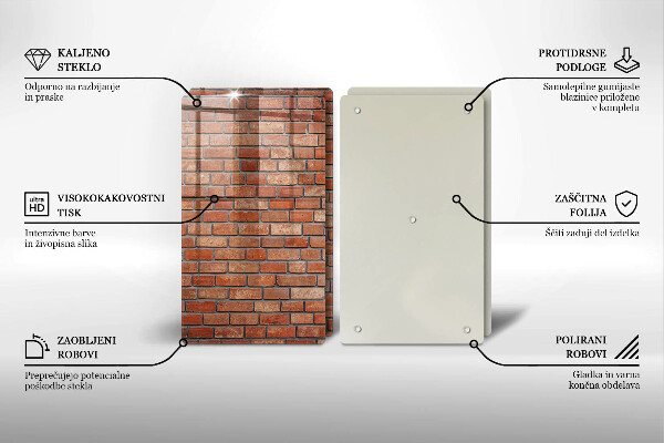 Skleněná krájecí deska Cihlová zeď