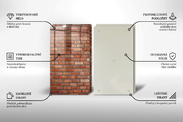 Skleněná krájecí deska Cihlová zeď