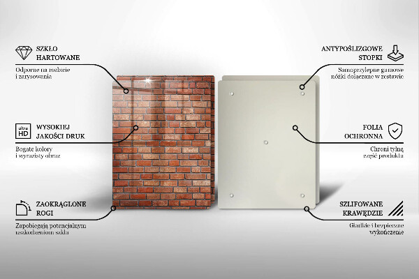 Skleněná krájecí deska Cihlová zeď