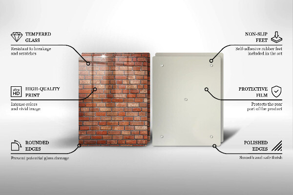 Skleněná krájecí deska Cihlová zeď