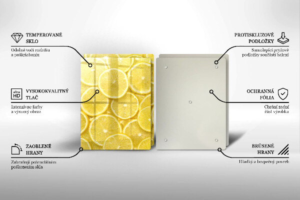 Skleněná krájecí deska Citronové ovoce