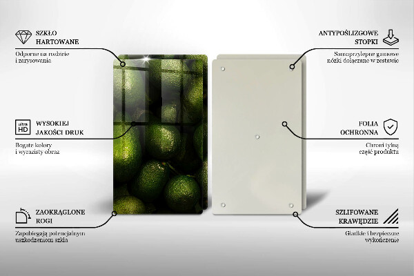 Skleněné krájecí prkénko Ovoce avokádo