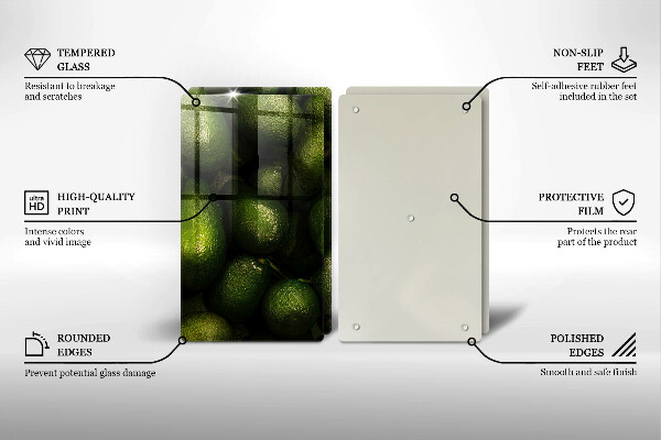 Skleněné krájecí prkénko Ovoce avokádo