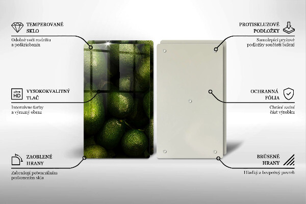 Skleněné krájecí prkénko Ovoce avokádo