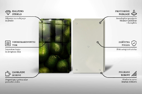 Skleněné krájecí prkénko Ovoce avokádo